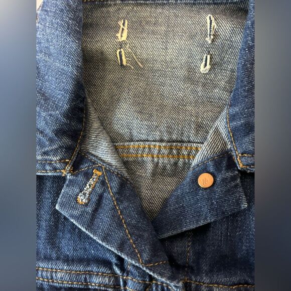 Madewell Classic Front Button Flap Pocket Preppy Academia Jean Jacket Size S - Picture 3 of 10